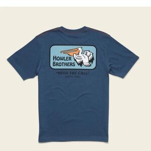 Howler Brothers Men T shirt Large Pelican Back Badge Heed the Call New Key Largo